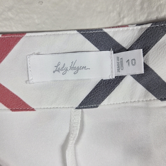 Lady Hagen Golf Skort Blue Plaid Size 10 Sides Pockets White And Red Strech - Picture 13 of 16